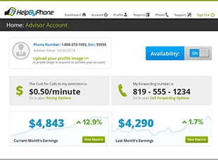Advisor account control panel